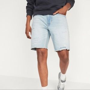 Mens Slim Ripped Cut-Off Jean Shorts Size 38 Tall